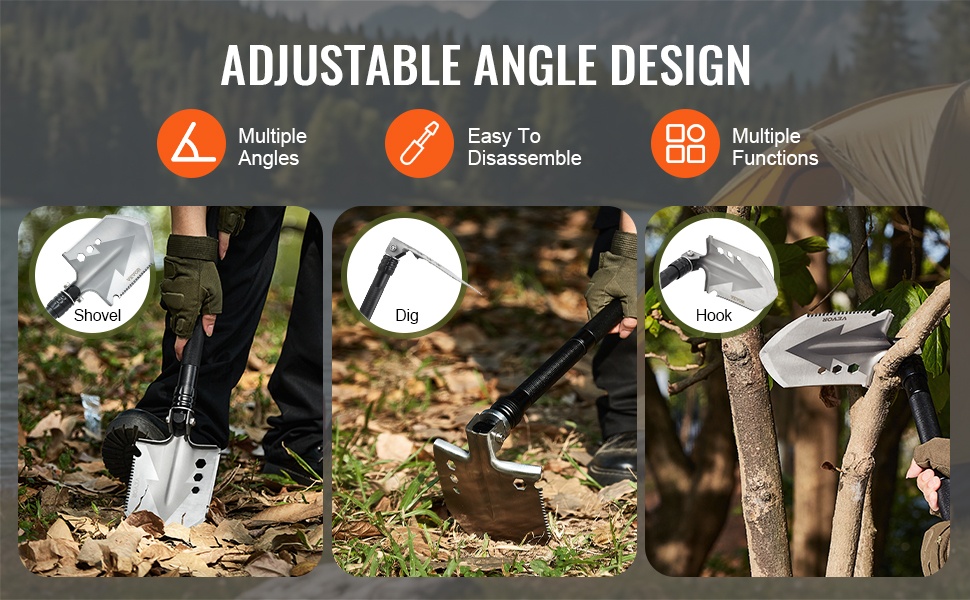 Säädettävä lapiopää eri kulmiin