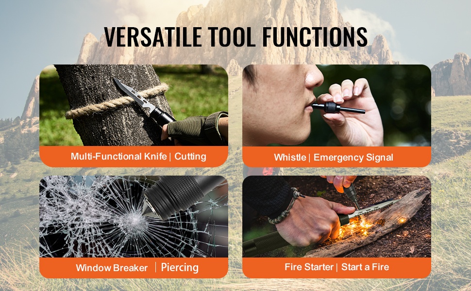 Useita eri työkaluja ulkokäyttöön