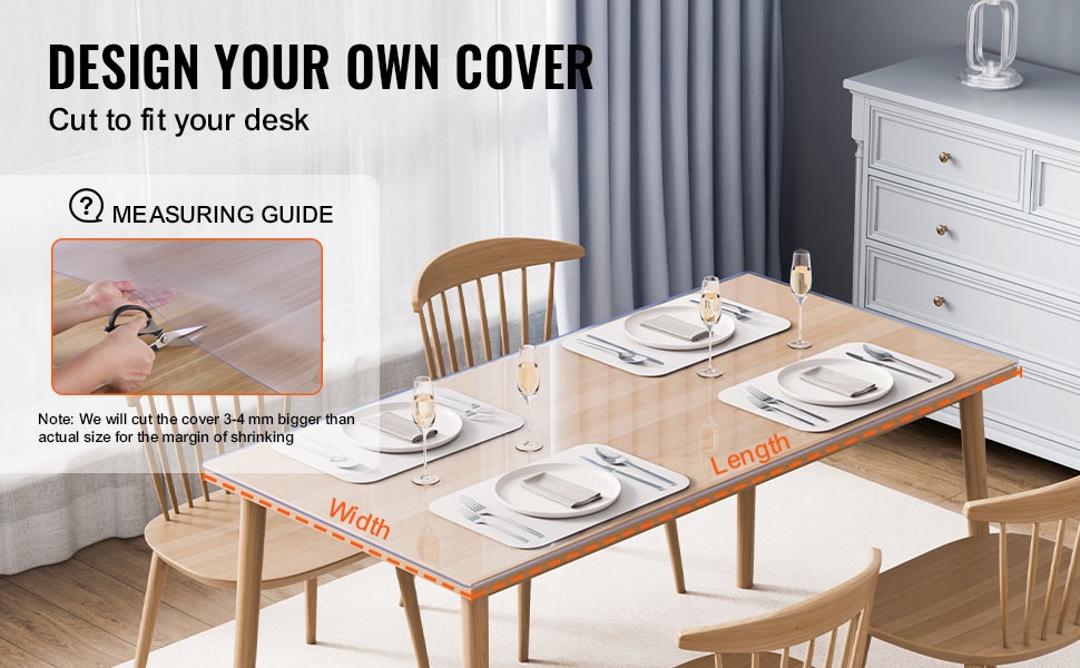 Leikattava pöytäsuoja