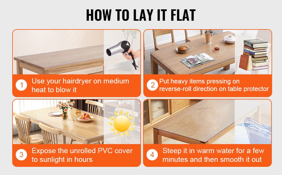 Pöytäsuojan suoristaminen