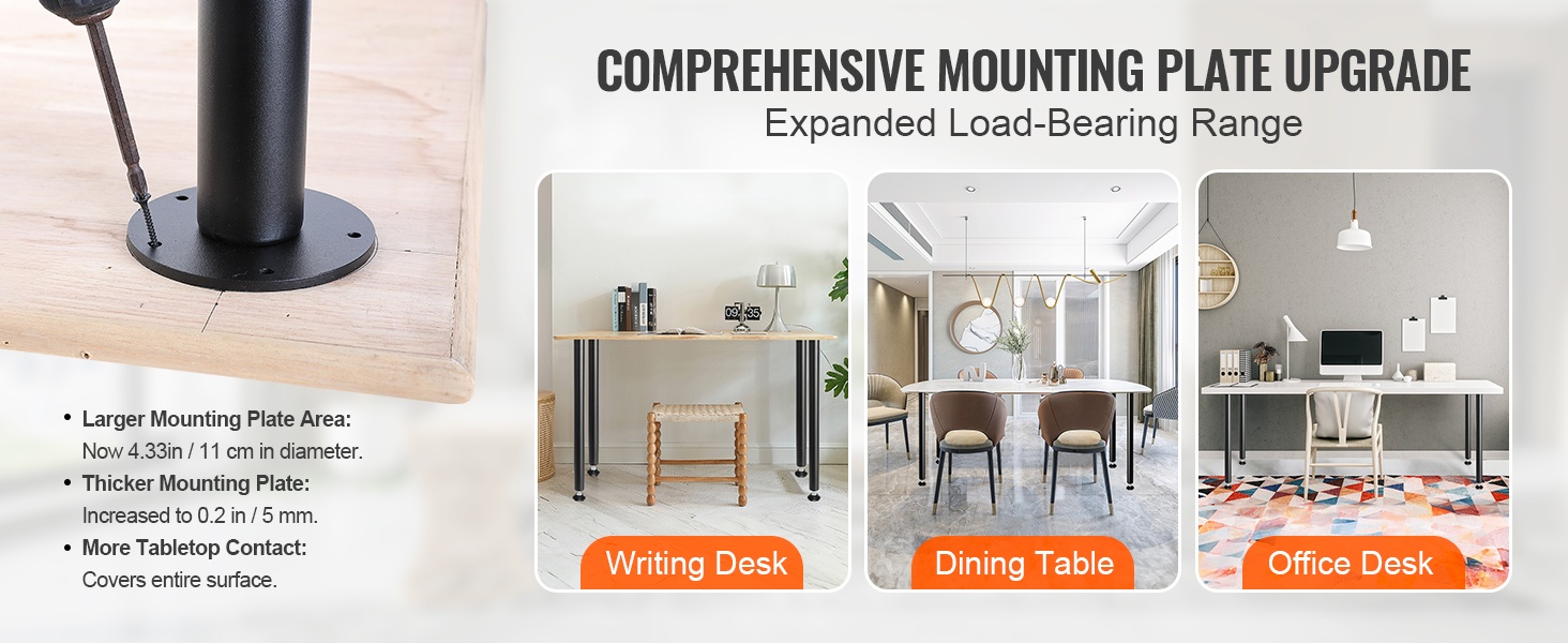 Suurempi kiinnityslevy ja jauhemaalattu pinta