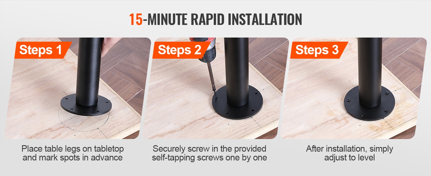 Kumiset lattiasuojat pöydän jaloissa