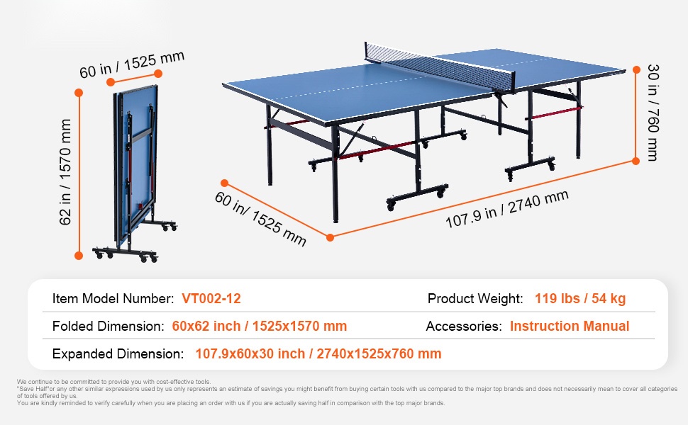 Pingispöytä taitettuna säilytystä varten