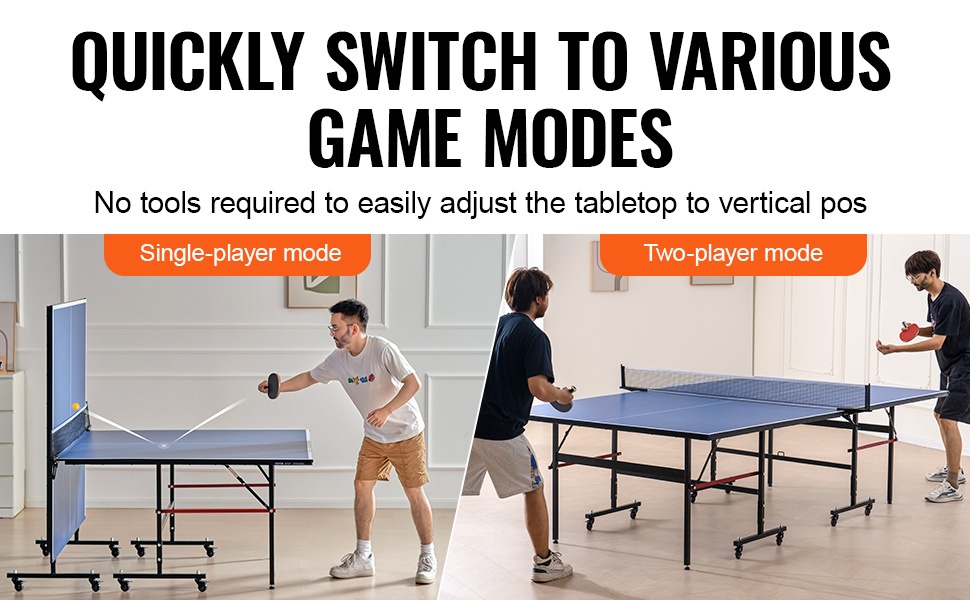 Pingispöytä kahdessa puolikkaassa