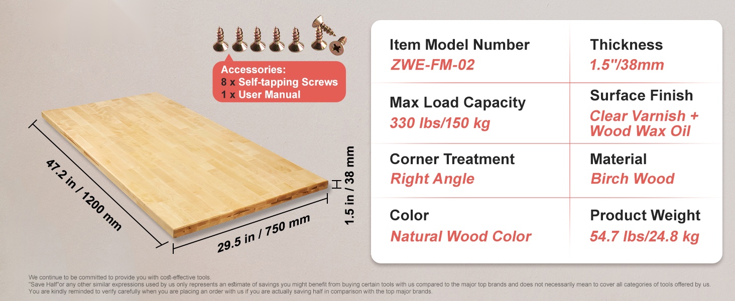 Pöytälevy mittatiedot