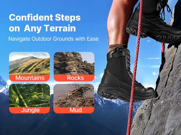 Taktisten saappaiden varren yksityiskohta