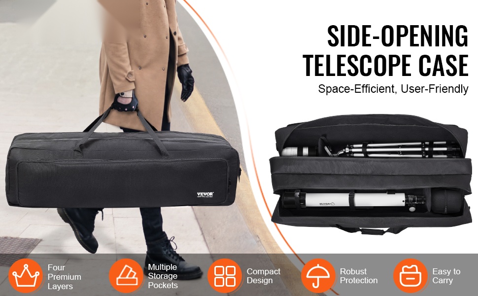 Teleskoopin kuljetuslaukku, yleisnäkymä