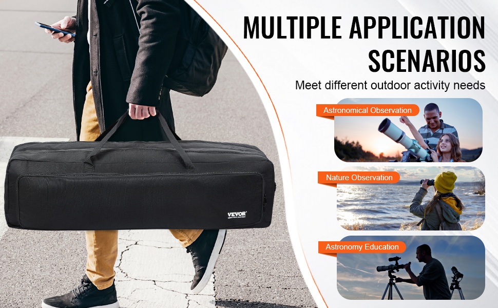 Teleskoopin kuljetuslaukku ulkokäytössä