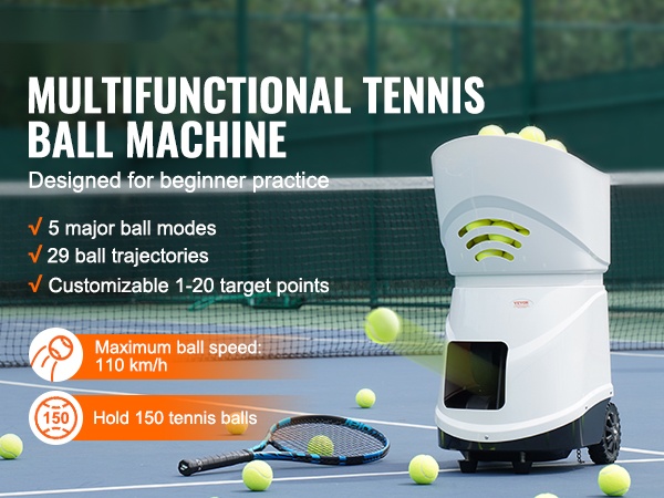 Tennispallokoneen yleiskuva