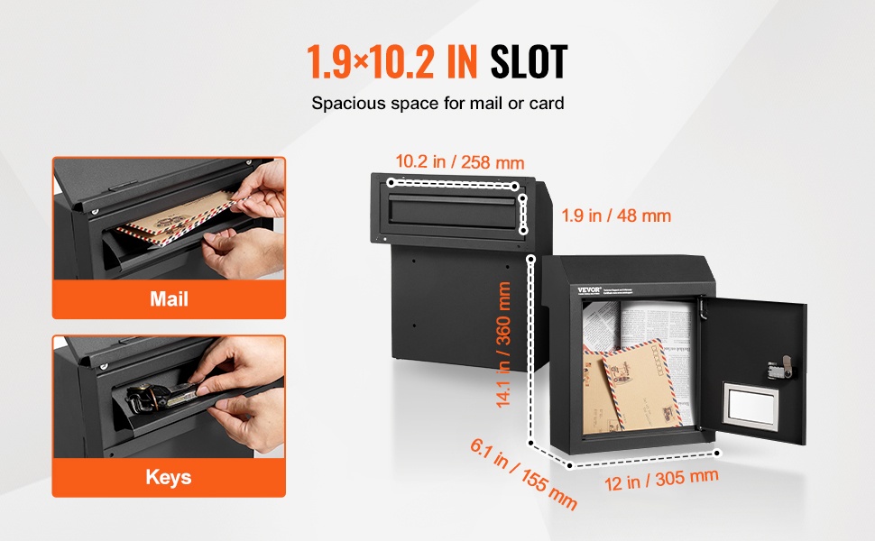 Tilava postiaukko seinäläpivientilaatikossa