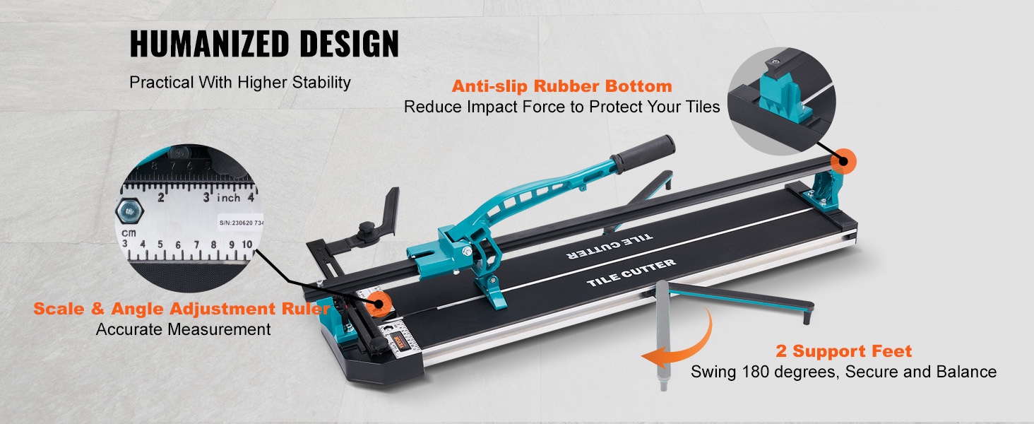 Asteikkoviivain ja kulmasäätö laattaleikkurissa