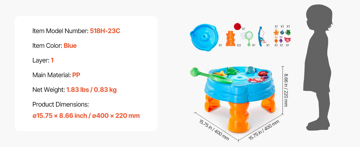 Vesi- ja hiekkapöytä ulkoleikissä