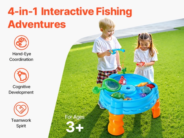 Vesi- ja hiekkapöytä lasten leikeissä