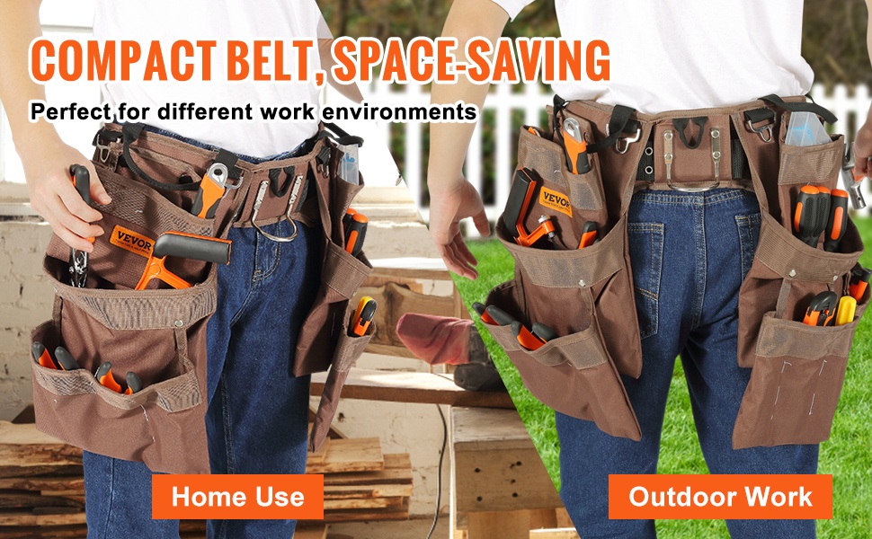 Kevyt ja helposti mukana kulkeva työkaluvyö