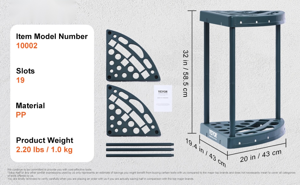 Puutarhatyökaluteline eri kulmasta