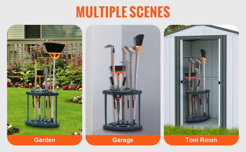 Työkaluteline puutarhaan, autotalliin ja varastoon
