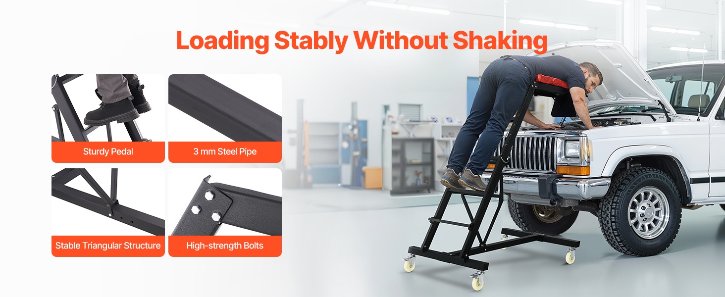 Pehmustettu makuualusta pidempiin huoltotöihin