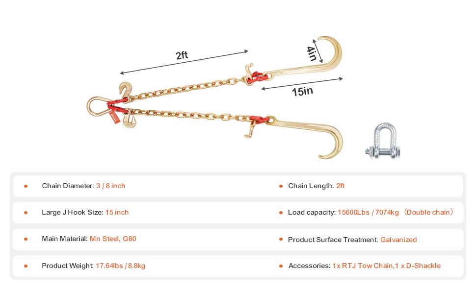 Ketjun ja koukkujen yksityiskohdat