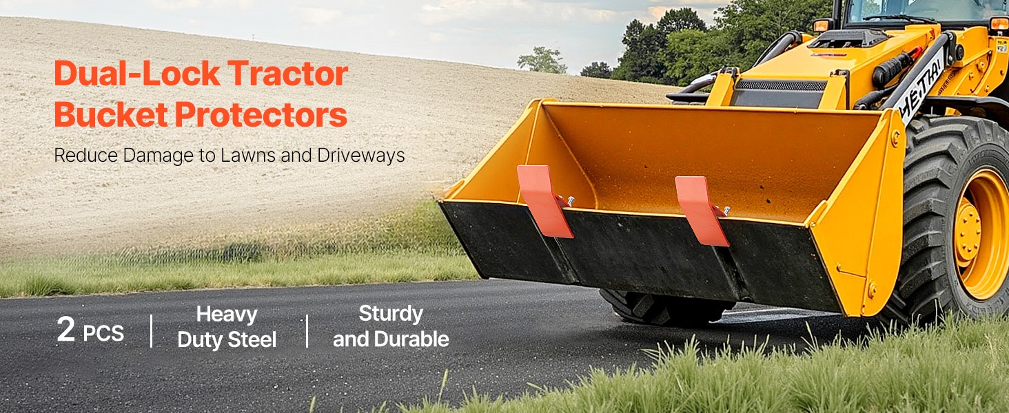 Traktorin kauhan reunasuoja käytössä pihalla