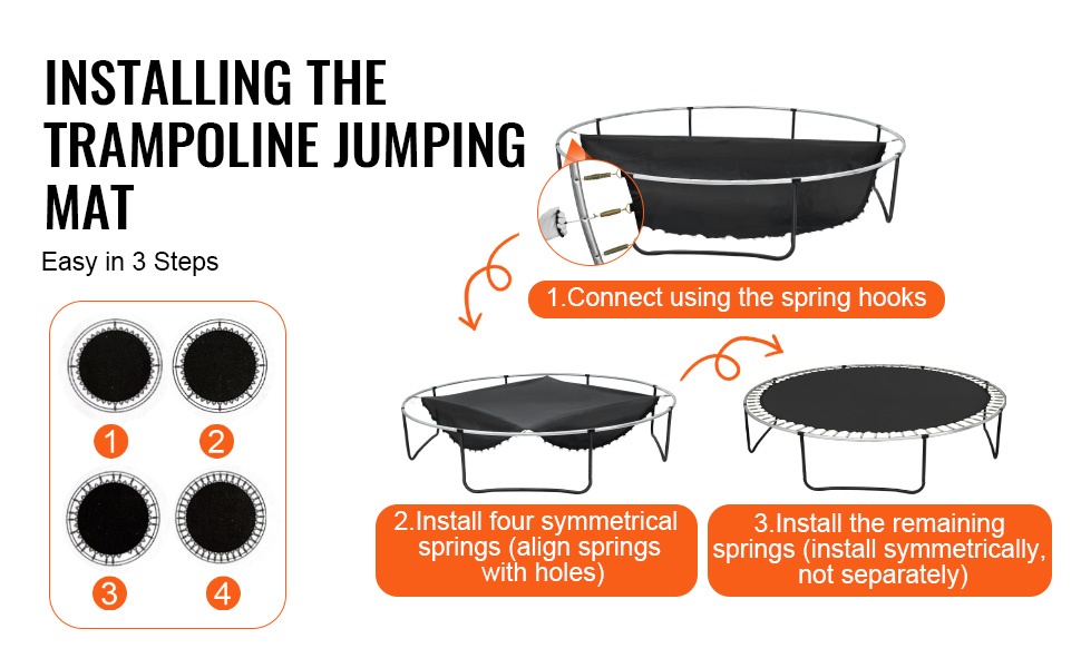 Trampoliinin maton asennus