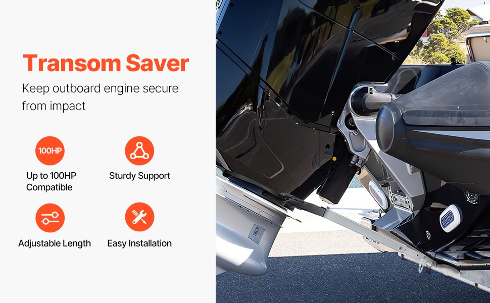 Säädettävä perämoottorin tuki hinaukseen