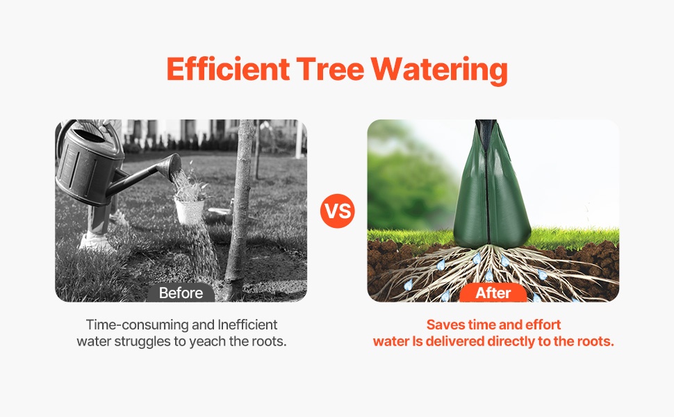 Hidas tippukastelu puiden juurille