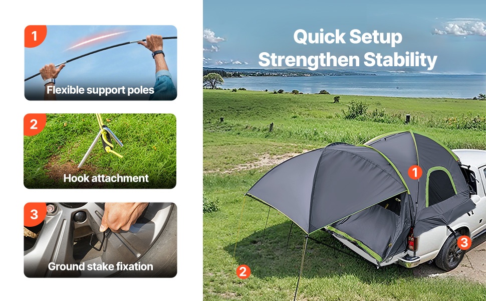 Telttakaarien asennus lava-auton telttaan