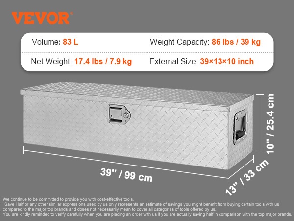 Työkalulaatikon kokotiedot