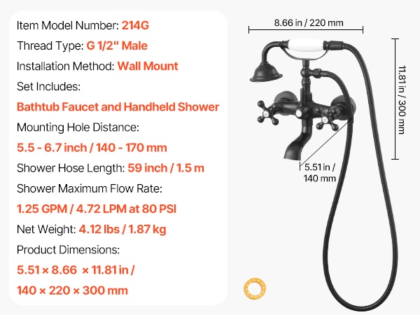 Ammehana ja käsisuihku käytössä