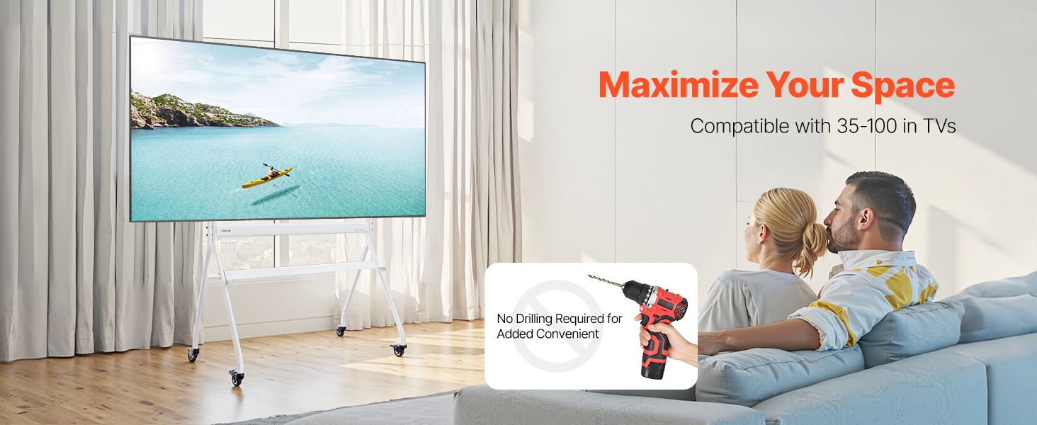 Liikuteltava TV-teline edestä