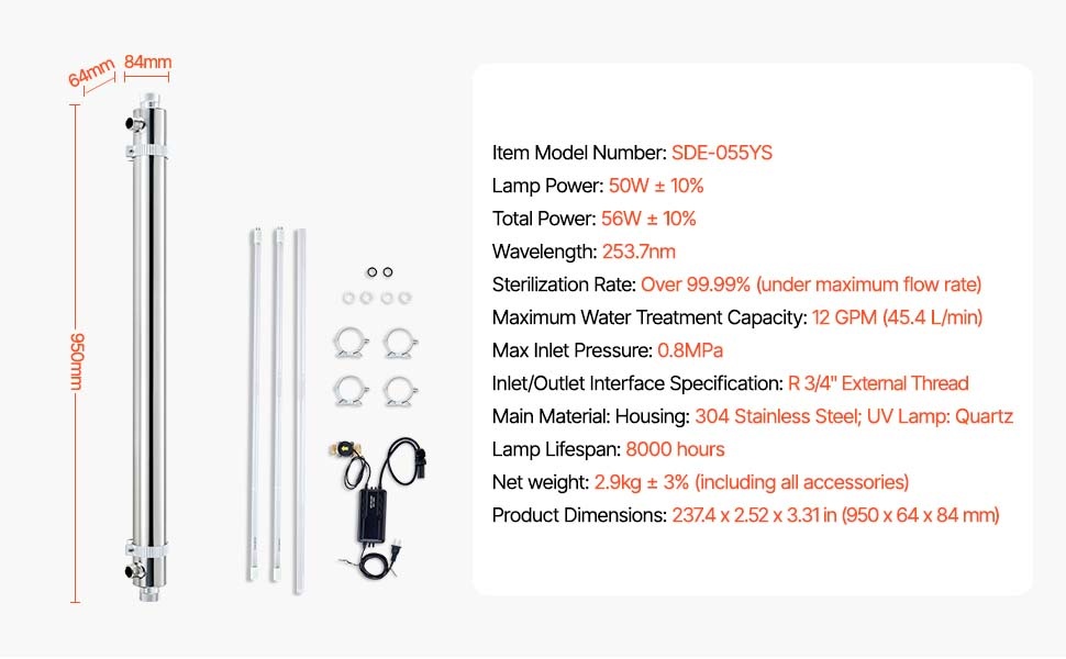 UV-vedenpuhdistin kokonaisuutena