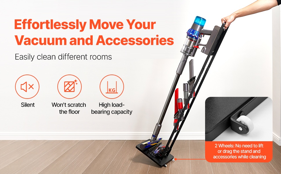 Pölynimuritelin koukuilla ja kaapelireiillä