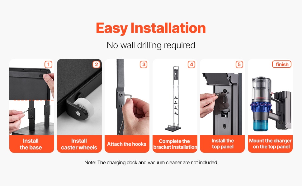 Helposti koottava pölynimuritelin