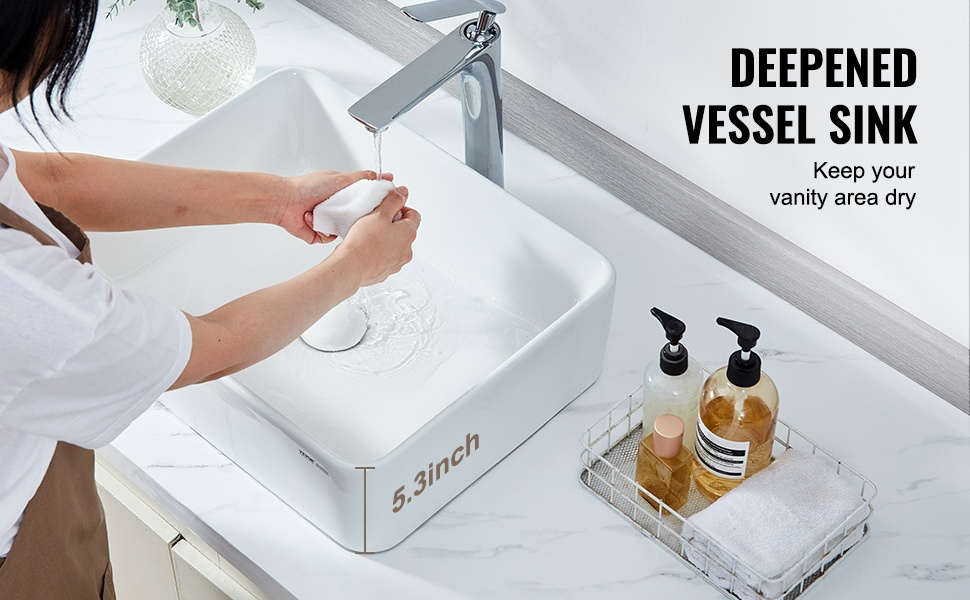 Syvä pesuallas vähentää roiskeita