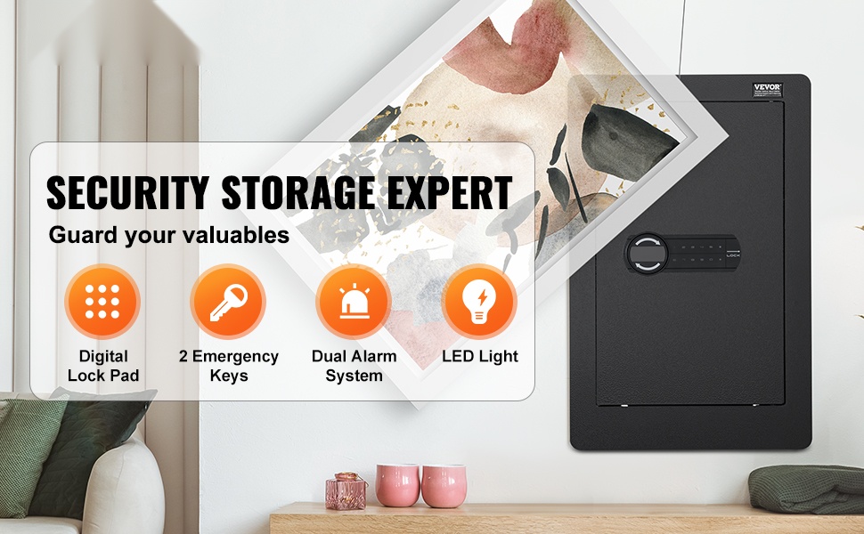 Seinään asennettava kassakaappi etunäkymä