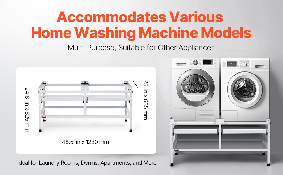 Tärinää vaimentava jalusta pesukoneelle