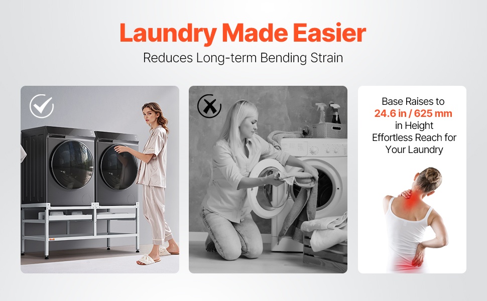 Helppo asentaa pesukoneen jalusta