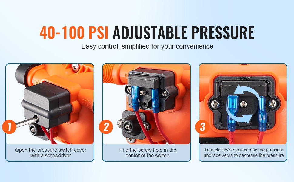 Vedenpaineen säätö painekytkimestä