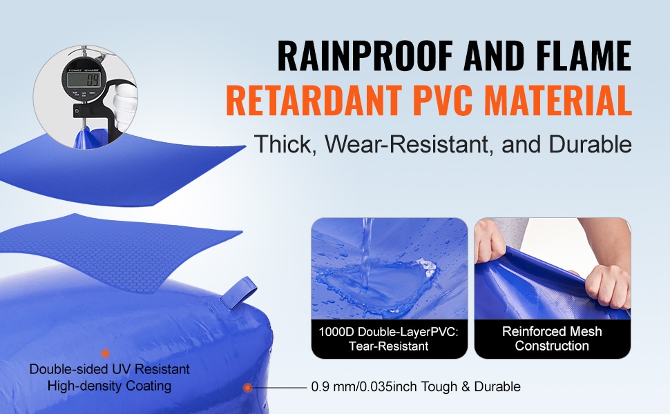 PVC-vesipussi ulkokäytössä