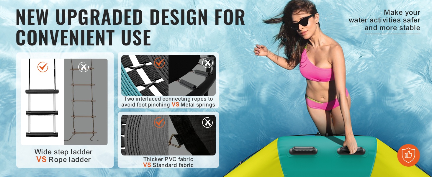 PVC-materiaali ja köydet