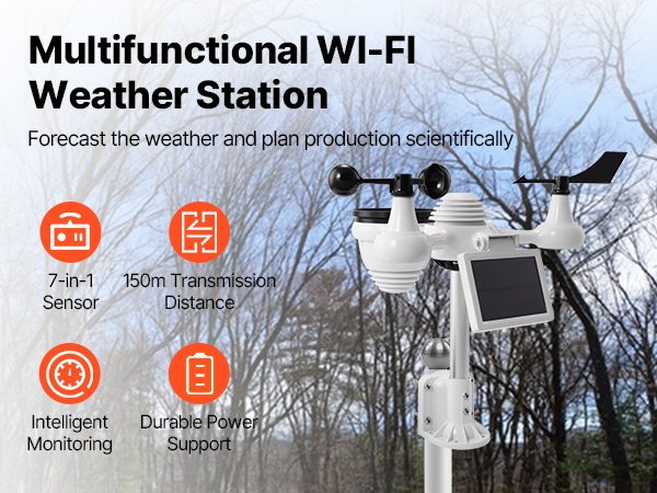 Sääaseman näyttö lähikuvassa