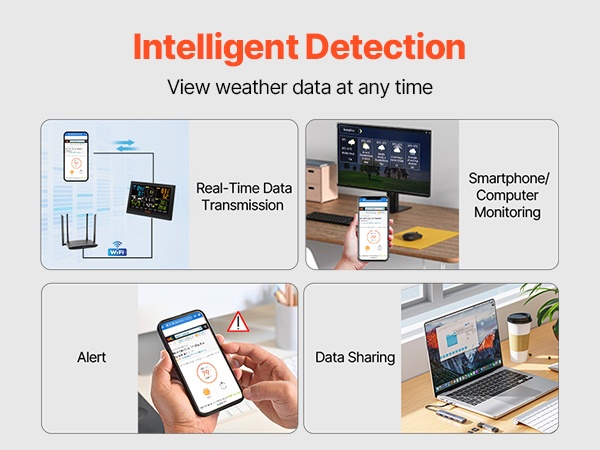 Sääaseman tiedot näytöllä