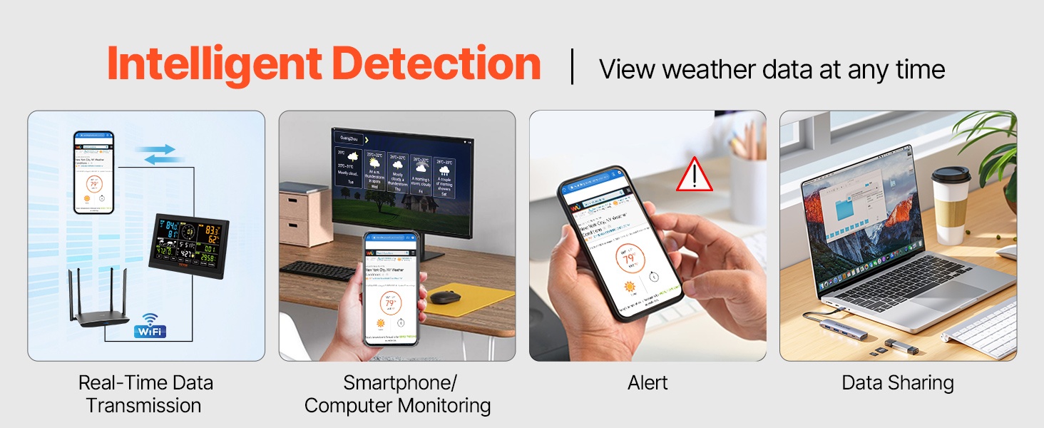 Sääasema sisä- ja ulkoanturin kanssa