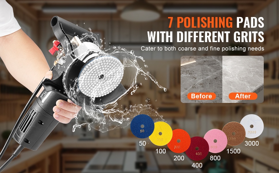 Kiillotuslaikat eri karkeuksilla