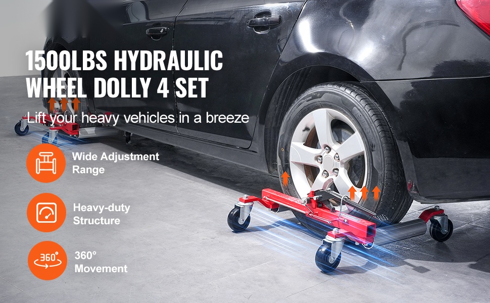 Hydraulinen wheel dolly käytössä