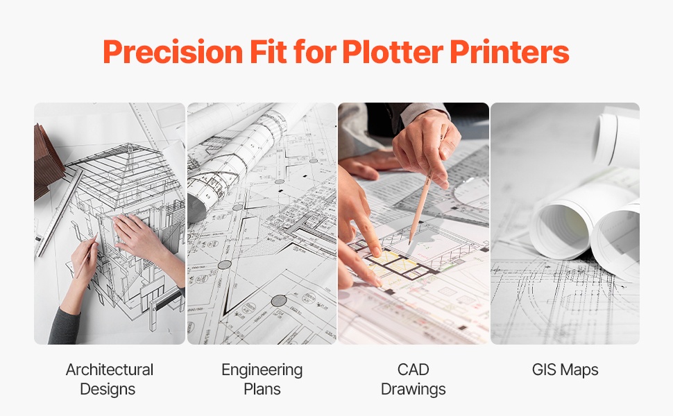 Paperirullat teknisiin ja arkkitehtipiirustuksiin