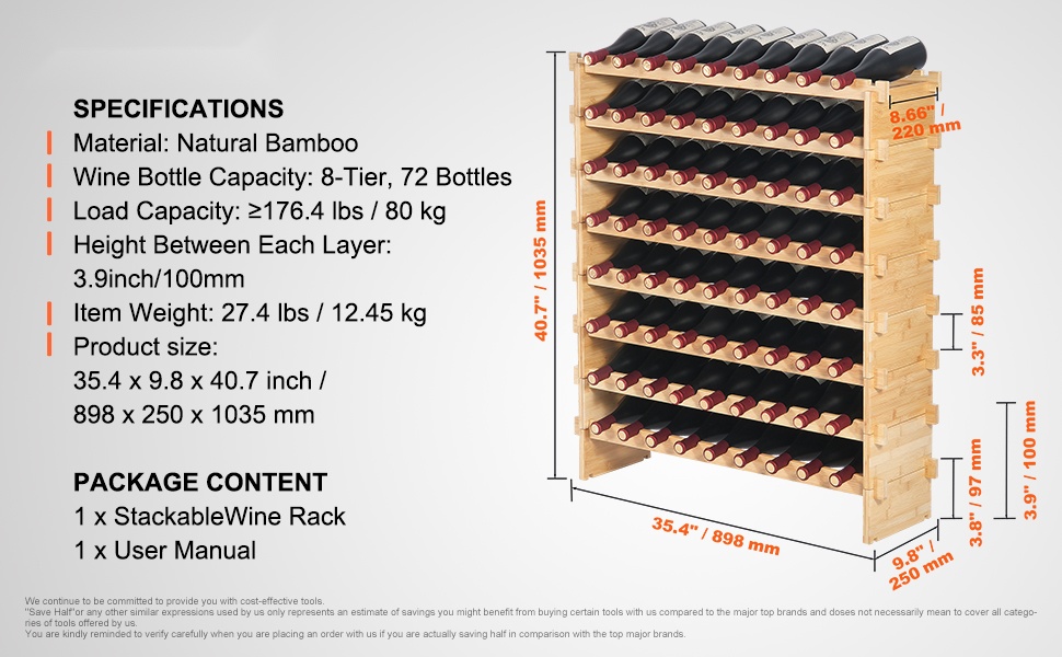 Valmis, koottu bambuviiniteline neljällä tasolla