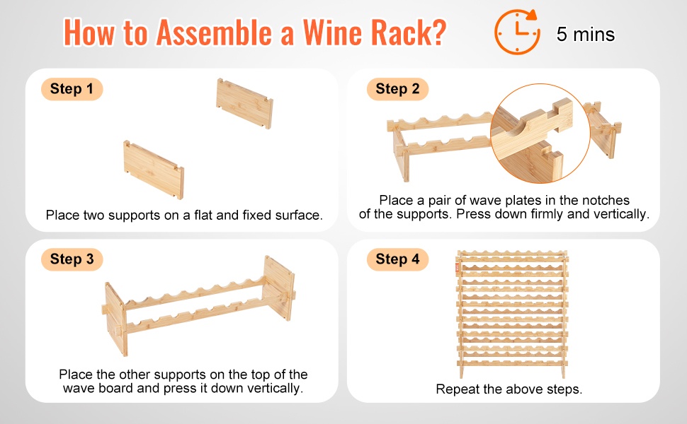 Helposti koottava, pinottava viiniteline