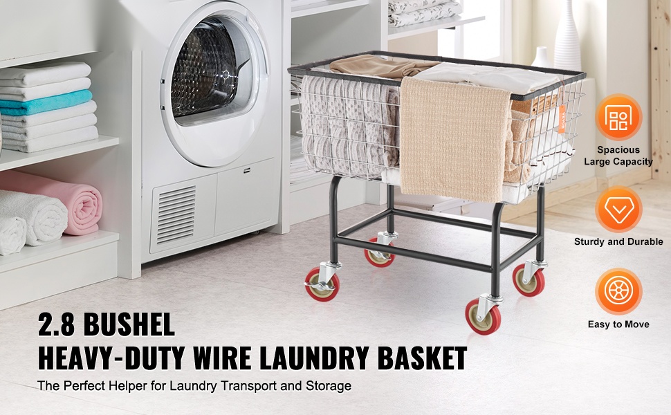 Teräslankainen pyykkivaunu