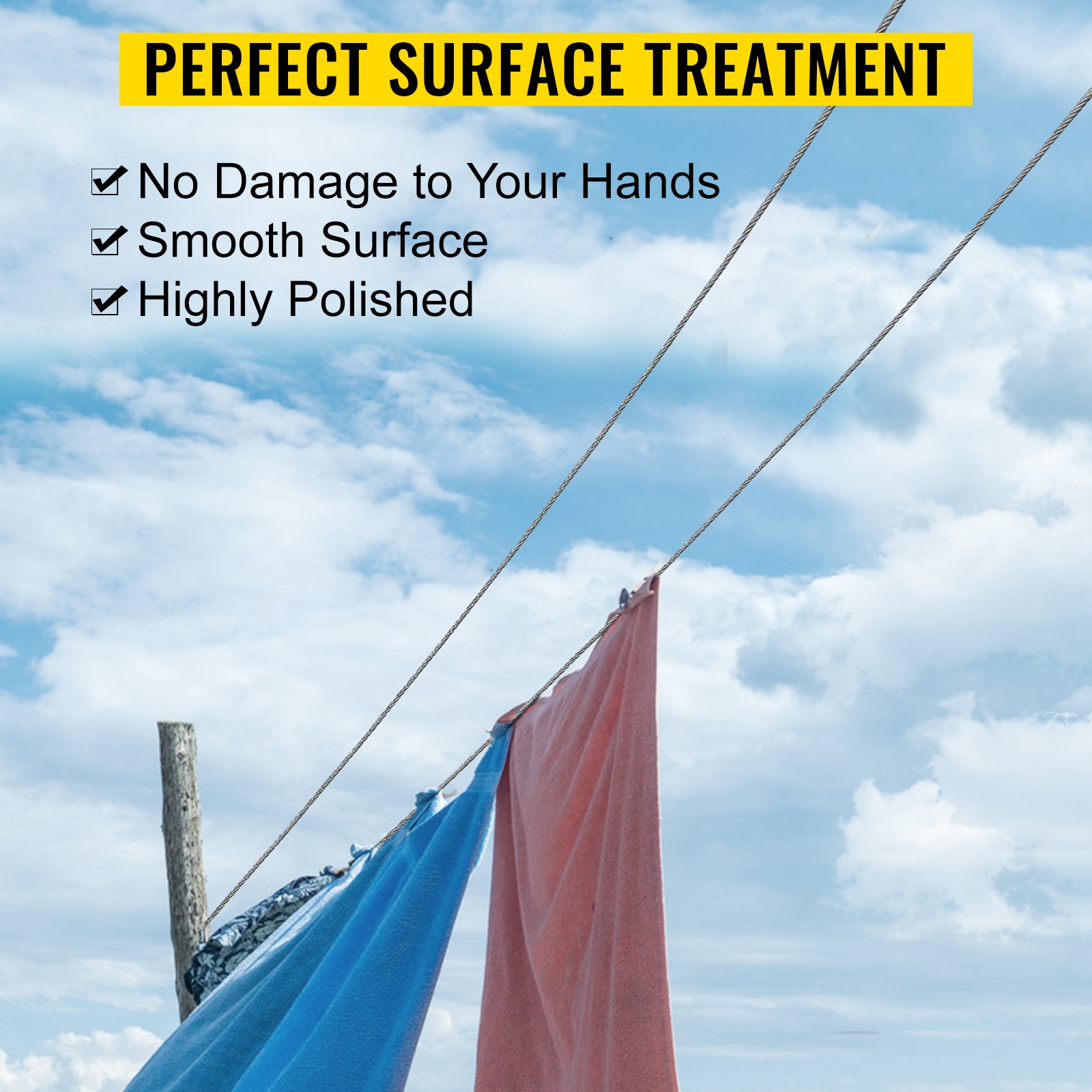 Kiillotettu vaijerin pinta